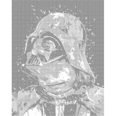 ZUTY Bodkovanie - ABSTRAKTNÝ DARTH VADER Rámovanie: bez rámu a bez vypnutia plátna, Rozmer: 40x50 cm