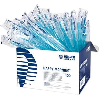 Miradent Комплект еднократни четки за зъби с паста Happy Morning, 100 броя