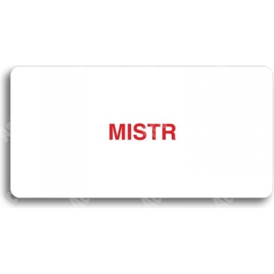 ACCEPT Piktogram MISTR - bílá tabulka - barevný tisk bez rámečku