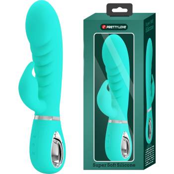 Pretty Love Prescott Red Super Soft Silicone Dual Vibrator Aqua Green