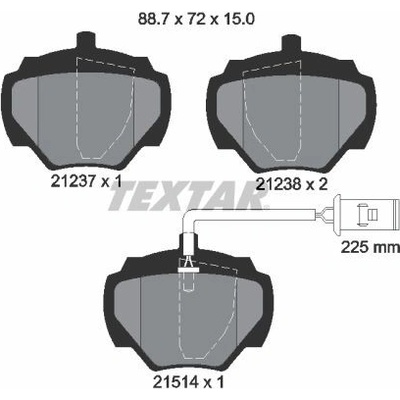 Sada brzdových platničiek kotúčovej brzdy TEXTAR 2123701