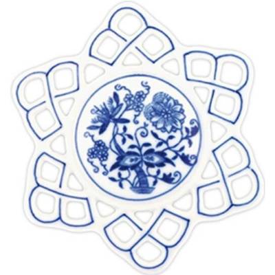 Cibulák vánoční ozdoba vločka 10,4 cm originální cibulákový porcelán Dubí cibulový vzor 10292