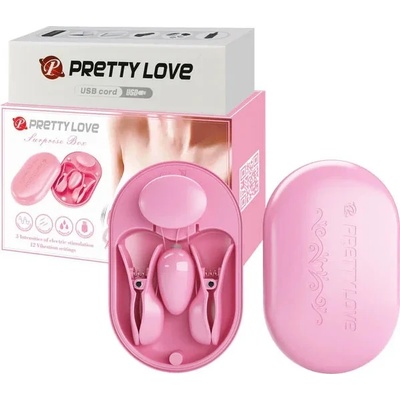 Скоби за зърна и вибро яйце, електростимулация - Surprise Box Pink (D-238104)
