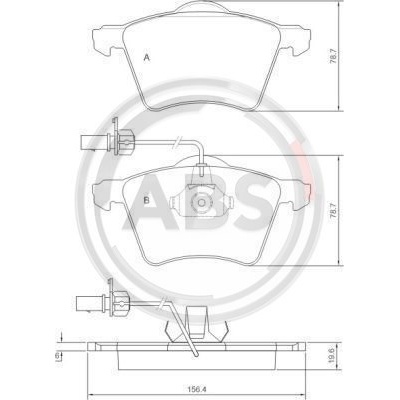 Sada brzdových platničiek kotúčovej brzdy A.B.S. 37141