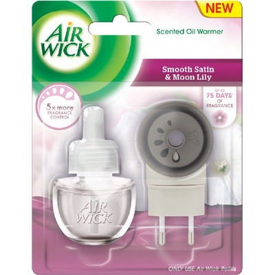 Air Wick elektrický osvežovac vzduchu, strojek & náplň Jemný satén a měsíční lilie, 19ml