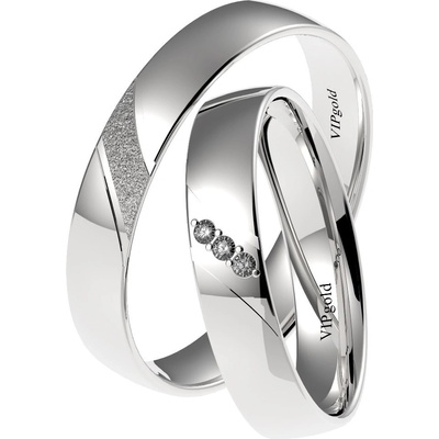VIPgold Svadobné obrúčky 7478 biele zlato