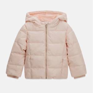 GUESS Зимно яке за мини момиче в бледо розов цвят покрито с лога Guess