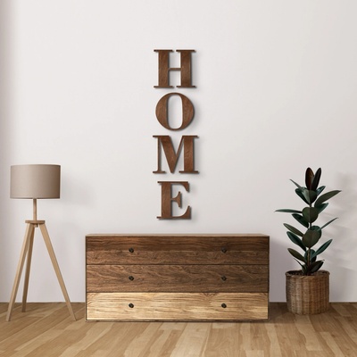 Drevený nápis na stenu - HOME Veľkosť: 162 x 39cm