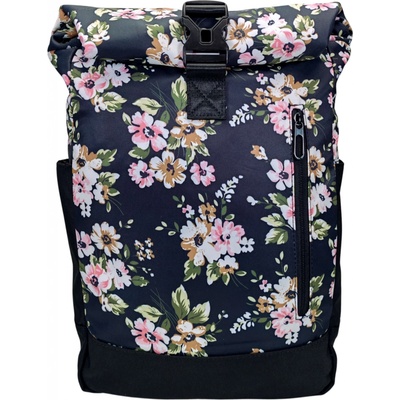 Tapple Černo-zeleno-růžový s květinami Madison 27 l