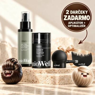 mioWell Zahusťujúce vlasové vlákna pre riedke vlasy 12g Kompletné balenie s doplnkami na 30 použití (12g) / Tmavo hnedá