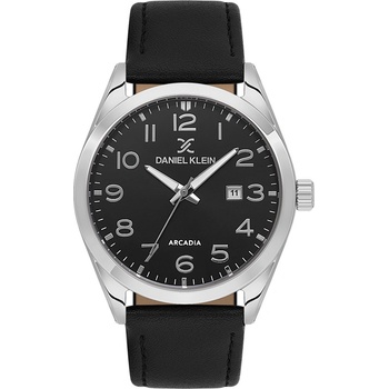 Daniel Klein DK. 6.14272-6 - мъжки часовник, кварцов, 42.5 mm, черен циферблат, 5 ATM, черна кожа