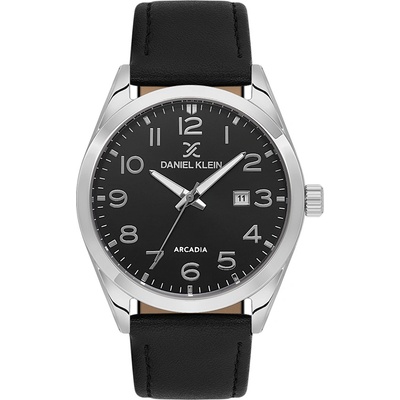Daniel Klein DK. 6.14272-6 - мъжки часовник, кварцов, 42.5 mm, черен циферблат, 5 ATM, черна кожа