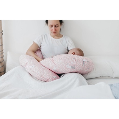 New Baby Obliečka na dojčiaci vankúš v tvare C Hviezdy sivé