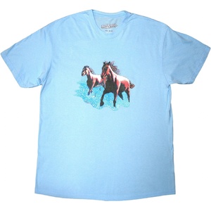 Bob Seger Horses (Back Print) Light Blue M Риза (BSEGTS02MLB02)