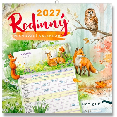 NOTIQUE Rodinný plánovací Animalium 30 × 30 cm 2027