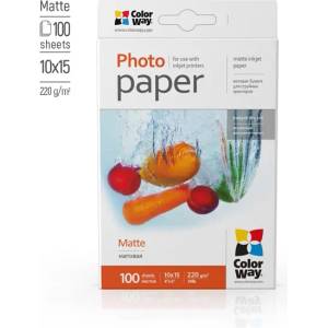 ColorWay Фотохартия, матова, 220 g/m2, 10x15, 100 листа (PM2201004R) (PM2201004R)