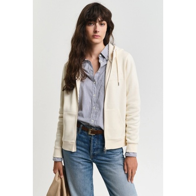 Gant Reg Tonal Shield Zip Hoodie Linen