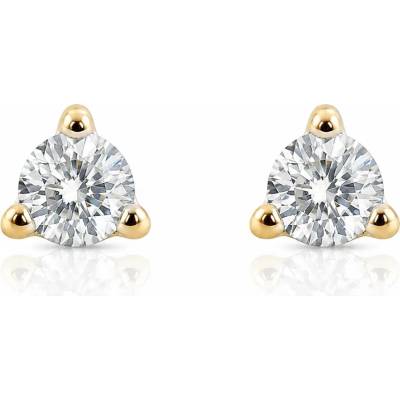 Šperky Eshop Zlaté 14K náušnice se zirkonem v trojitém úchytu S3GG294.79