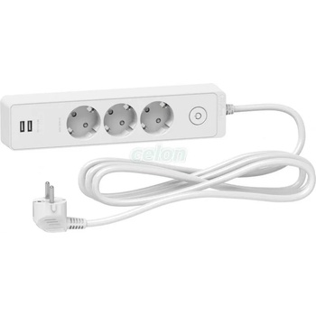 Image 1 of Schneider Electric 3 Plug + 2 USB Switch 3 m (ST943U3W)