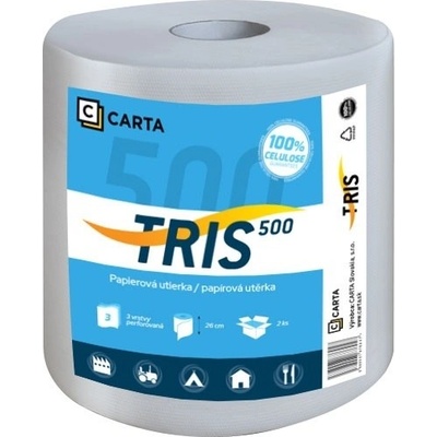 Carta Tris 500, trojvrstvové, 147m, 500 útržkov