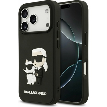 KARL LAGERFELD 3D Rubber Karl and Choupette Задний Чехол за iPhone 17 Pro Black Karl Lagerfeld | Cheren | МЪЖЕ | UNI