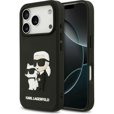 KARL LAGERFELD 3D Rubber Karl and Choupette Задний Чехол за iPhone 17 Pro Black Karl Lagerfeld | Cheren | МЪЖЕ | UNI