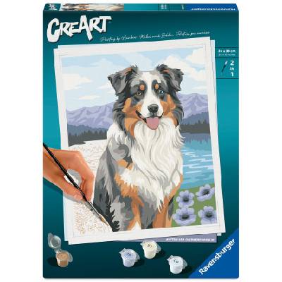 Ravensburger CreArt 12023114 - Australian Shepherd Merlin - Malen nach Zahlen ab 12 Jahren