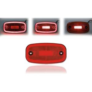  LED Червен Светодиоден Габарит Маткер Токос , 122mm x 63mm , с Три Функции 12V-24V