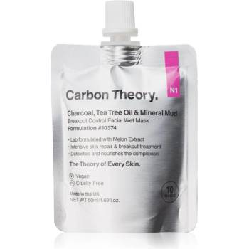 Carbon Theory Charcoal, Tea Tree Oil & Mineral Mud интензивна регенерираща маска за проблемна кожа, акне 50ml