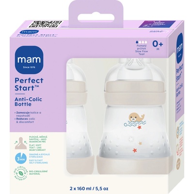 Mam Dětská antikoliková láhev Easy Active béžová 2 x 160 ml
