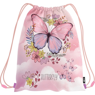 Junior S9 vrecko na prezuvky s potlačou Butterfly
