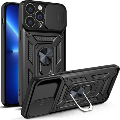 HQWear Кейс с протектор за камера HQWear Hybrid Armor Camshield за iPhone 13 Pro, черен (9145576267974)