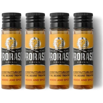 Proraso Hot Oil Beard Treatment Wood & Spice olej na bradu 4 x 17 ml