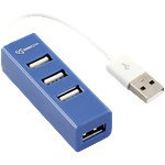 SBOX USB HUB, син, 4xUSB 2.0 H-204BL (H-204BL)