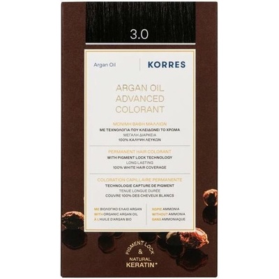 Korres Argan Oil farba na vlasy s arganovým olejom 3.0 Dark Brown