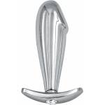 SuperLove Penis Butt Plug Silver-Clear Gem