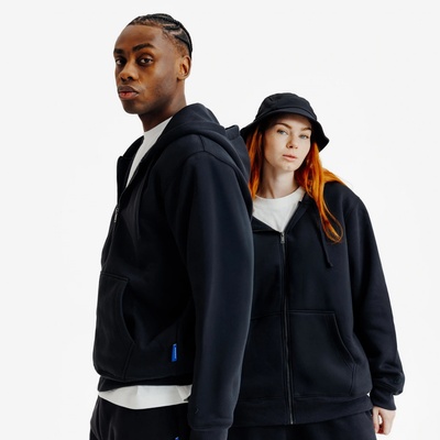 DECATHLON unisex mikina na zip černá