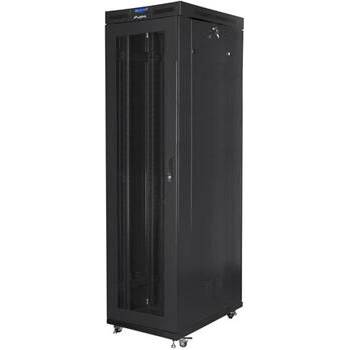 Lanberg Комуникационен шкаф, Lanberg rack cabinet 19" free-standing 47U/800x1000 (flat pack) with mesh door lcd black v2 (FF01-8047-23BL)