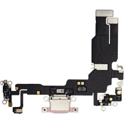 AppleKing nabíjecí a audio flex konektor pro iPhone 15 - růžový