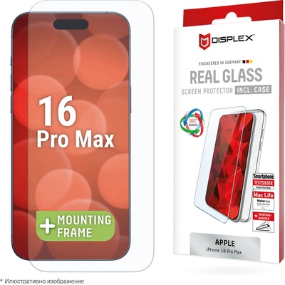Displex Стъклен протектор за екран Displex Real Glass (2D) + Защитен калъф за iPhone 16 Pro Max (24906)