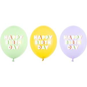 Party Deco Балони Happy Birthday - Пастелен Микс (1 Пакет / 3 Бр. ) (SB14P-350-000)