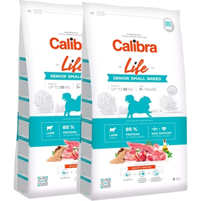 Calibra Dog Life Senior Small Breed Lamb 2 x 6 kg