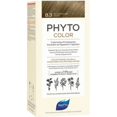 PHYTO Безамонячна боя за коса 8.30 Светло Златисто Русо , Phyto Phytocolor Coloration Permanente 8.3 Light Golden Blonde 50ml