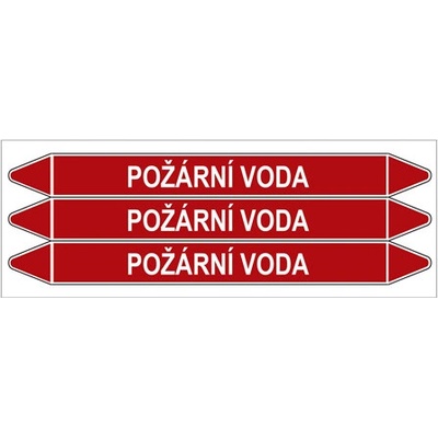 Značení potrubí, požární voda,3 ks, 355 × 37 mm PZ 008530