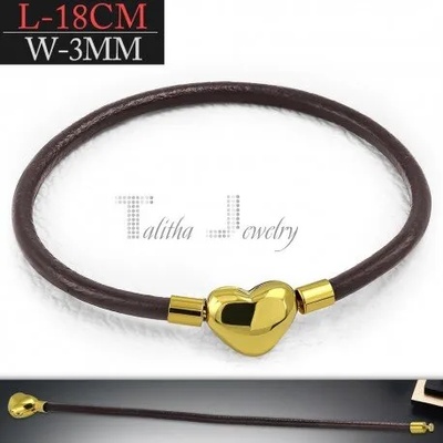 Talitha Кожена гривна с закопчалка " Сърце"
