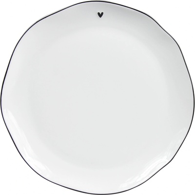 Bastion Collections talíř BREAKFAST HEART in black 23 cm