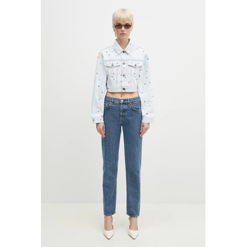 Fiorucci Дънково яке от памук Fiorucci Confetti Dot Cropped Denim в синьо преходен модел W02SPDJA308DN03DN08 (W02SPDJA308DN03DN08)