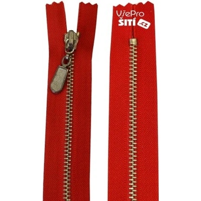 zip kovovy ozdoba ČERVENÝ N0 2807XX