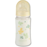 Baby-Nova Пластмасово шише с широко гърло Baby Nova PA - 300 ml, жълто (48000) - baby