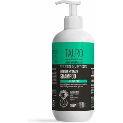 Tauro Pro Line Intenzivní hydratační šampon Ultra Natural Care pro bílou a světlou srst 400 ml